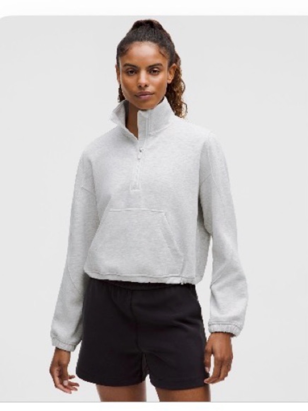 lululemon athletica brushed softstreme half zip light heathered grey